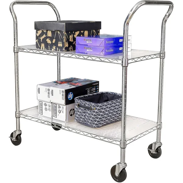 Lorell LLR45656 Light Duty Mobile Cart - Chrome