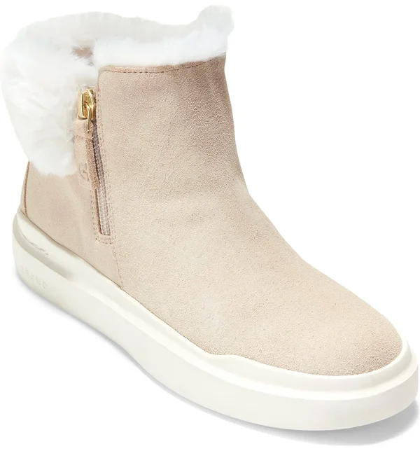 Cole Haan Grandpro Rally Faux Fur Trim Bootie - Brown - 10 B