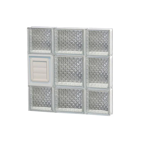 REDI2SET Diamond Glass Pattern Frameless Replacement Glass Block Window (Rough Opening: 20-in x 20-in; Actual: 19.25-in x 19.25