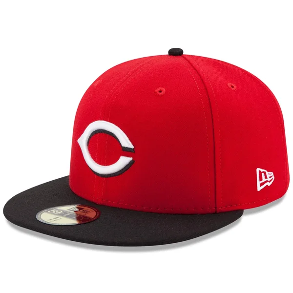 Cincinnati Reds New Era Road Authentic Collection On-Field 59FIFTY Fitted Hat - Red/Black - Size: 7