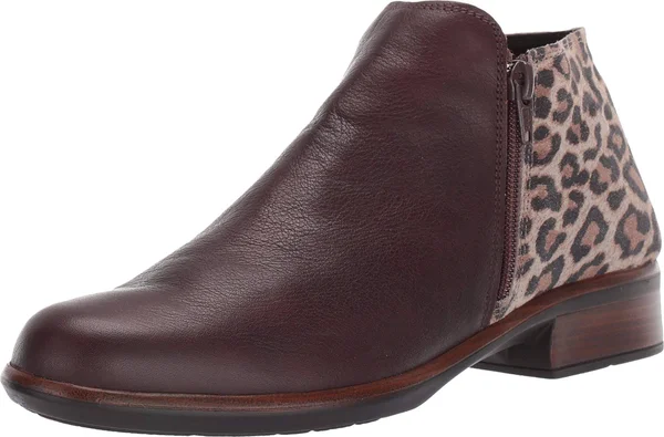Naot Women's Helm Ankle Boot - Size: 40, Cheetah Suede/Soft Brown Leather