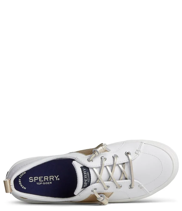 Women's Sperry Crest Vibe Metallic Sneaker White/Gold, Size 8.5M