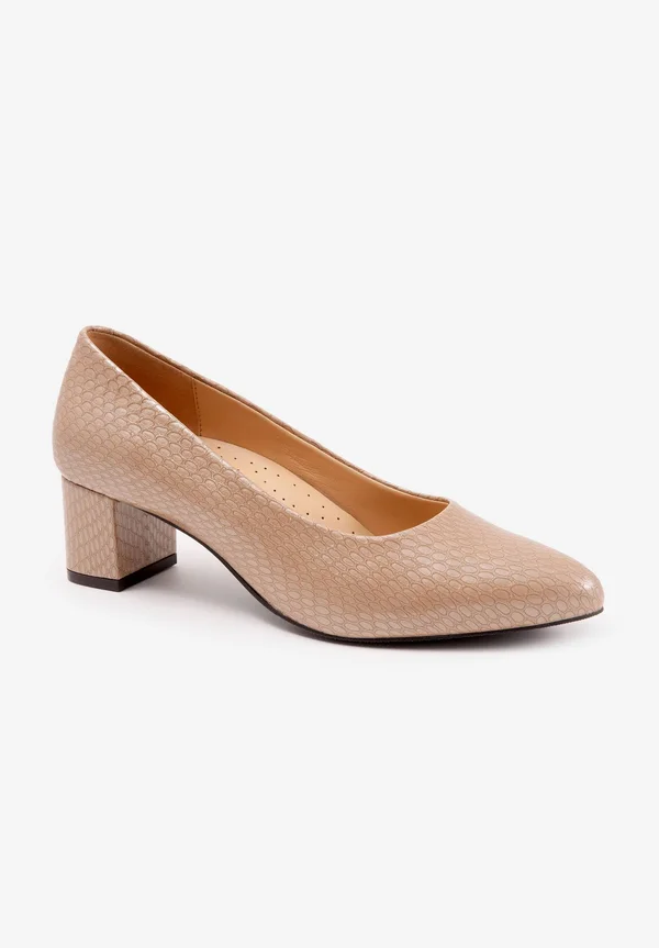 Trotters Women's Kari Pump, Size: 7, Taupe Snake Leather
