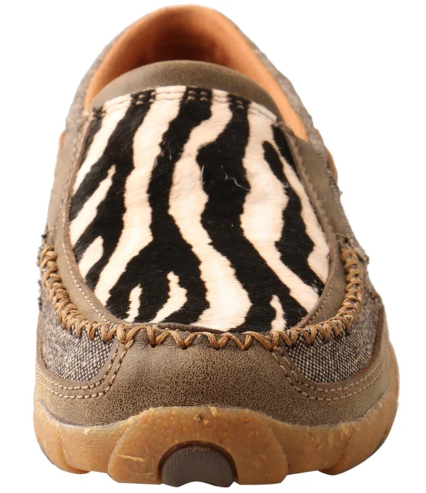 Twisted x Women's Slip-On Driving Moc - Bomber, White & Black