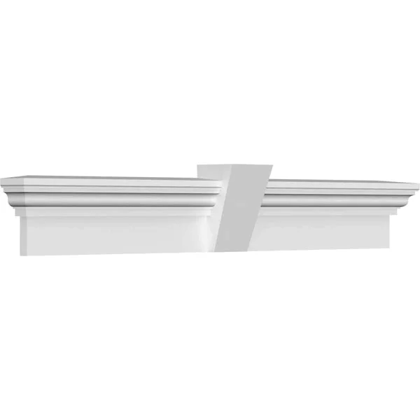 64 inch Bottom Width x 70 1/4 inch Top Width x 9 inchh x 1 inchp Traditional Crosshead w/ Flat Keystone