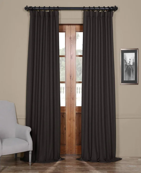 Exclusive Fabrics Bellino Grey Blackout Curtain PANEL, 96 Inches