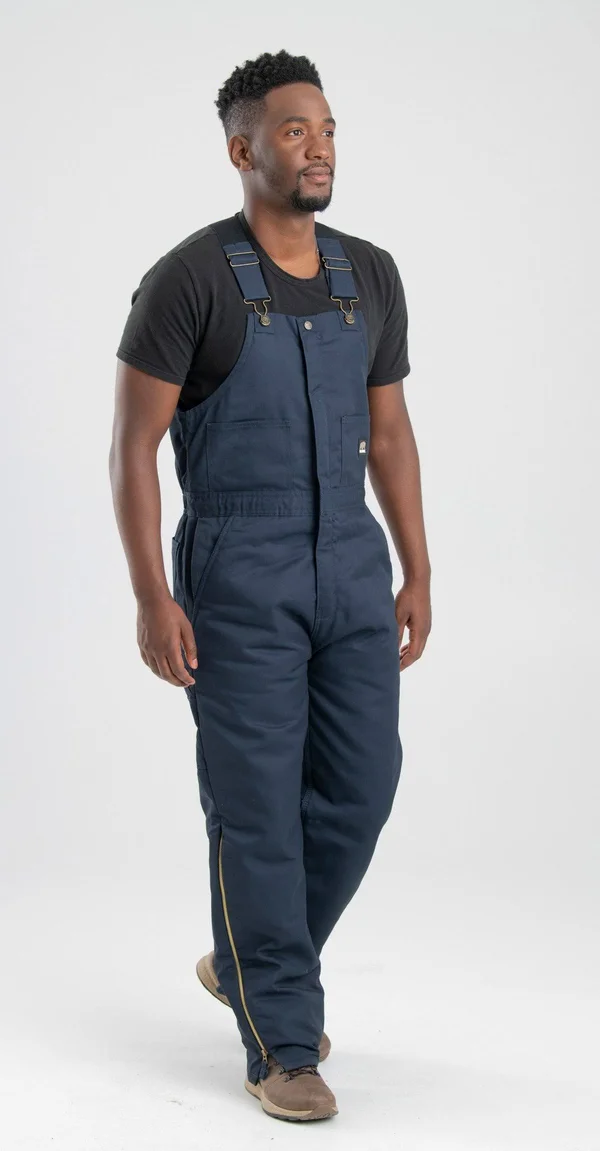 Berne Men's Deluxe Twill Insulated Bib Overall Navy, XL/Tall