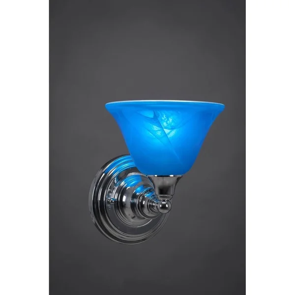 Toltec 40-CH-421 Wall Sconce in Chrome Finish - Bronze Cone Metal Shade