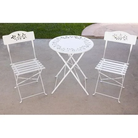 Winston Porter Alfreda 3 Piece Bistro Set - White