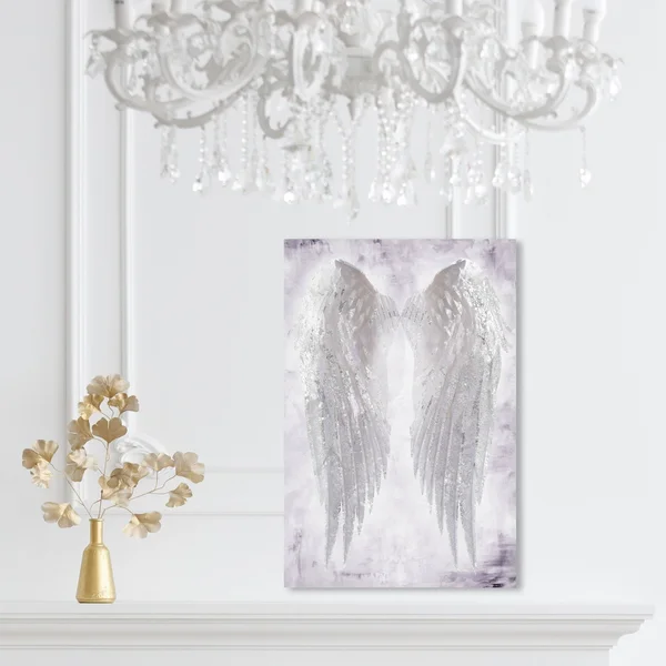 Oliver Gal White Wings of Angel Amethyst Fashion Canvas