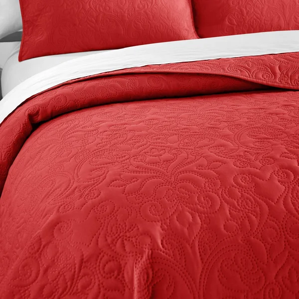 Chic Home Sachi Quilt Set - Brick - King