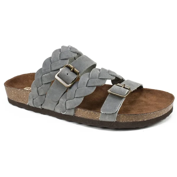 White Mountain Women's Holland Slide - Light Blue Leather
