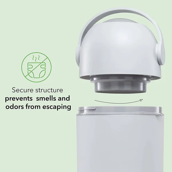 Lil’ Jumbl Odor Locking Diaper Pail - Child-Proof Diaper Trash Can, Modern Sleek Design, Easy to Use & Clean, No Special Bag