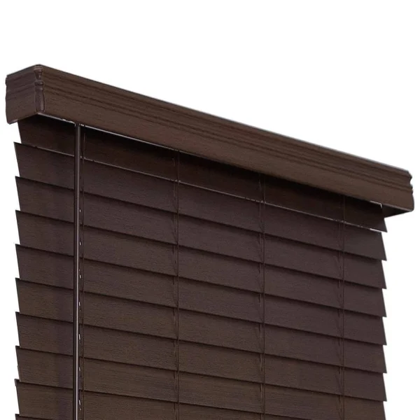 Allen + Roth 2.5-in Slat Width 61-in x 72-in Cordless Brown Faux Wood Room Darkening Horizontal Blinds - DFHSC6672-61