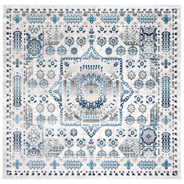 Safavieh Aria Vintage - Grey/Cream Rug - 6&7x22 x 6&7x22 Square, Gray