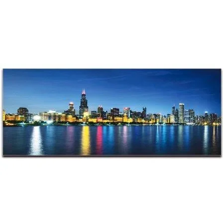 Metal Art Studio Chicago City Skyline Photographic Print; High Gloss