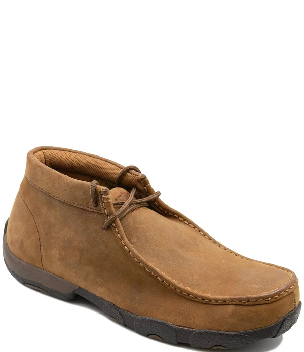 Twisted x Men's MDMST01 Safety Toe Driving Moc - Distressed Saddle Leather