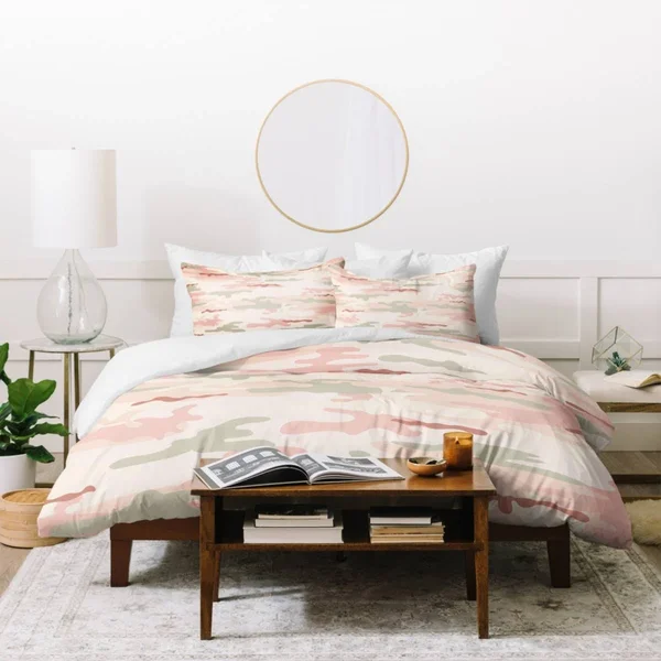 Deny Designs Iveta Abolina Apricot Camo Twin Duvet Set - Multi