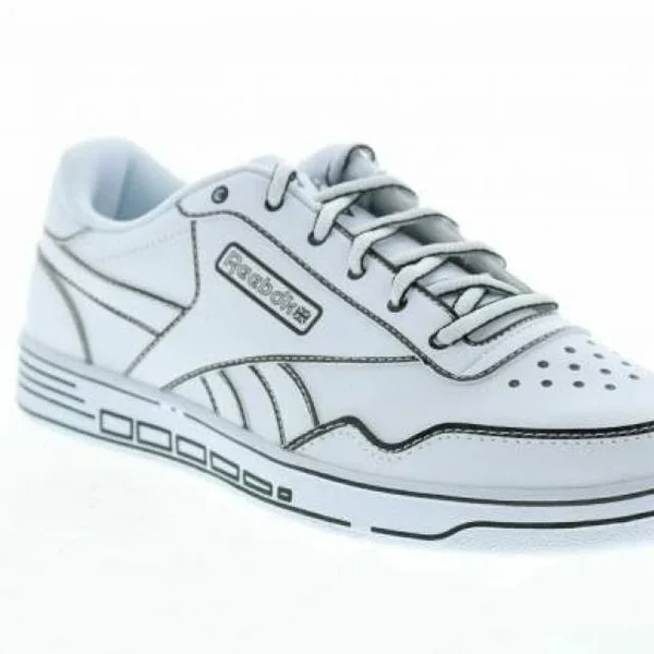 Reebok Club Memt Leather-Trim Sneaker - White/Black, 9.5