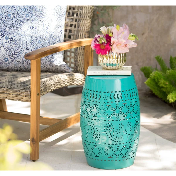 Christopher Knight Home Ruby Outdoor 12-Inch Round End Table by, Black