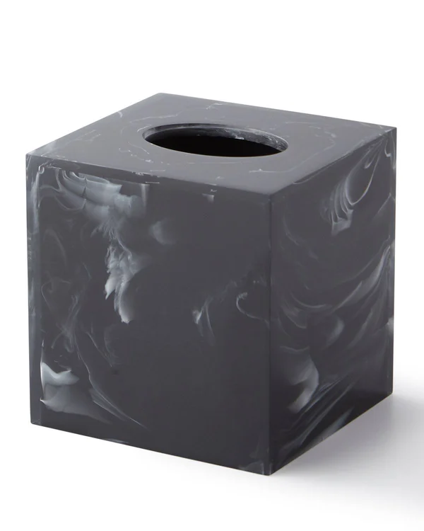 Kassatex Ducale Tissue Box Holder, Black