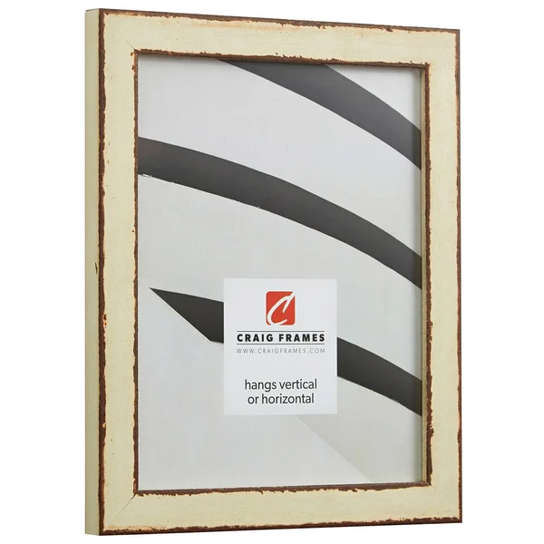 Craig Frames Ferro - Rusted Ivory Picture Frame, 24 x 32 inch, White
