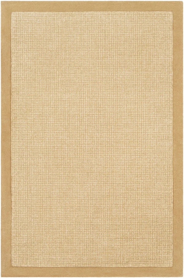 Modern BHS-0081917-P Tufted Wool Tan Border Area Rug