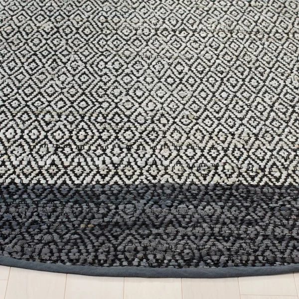 Safavieh Vintage Leather VTL387B 6&0x22 x 6&0x22 Round Light Grey, Charcoal Area Rug