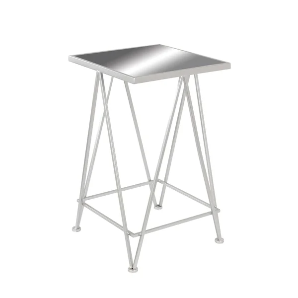 Classy Metal Side Table with Mirror - Set of 2