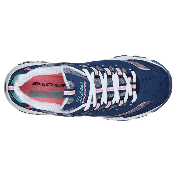 Skechers Women's D&Lites - Sparkling Rain Sneakers - Gray, Multi, 11.0