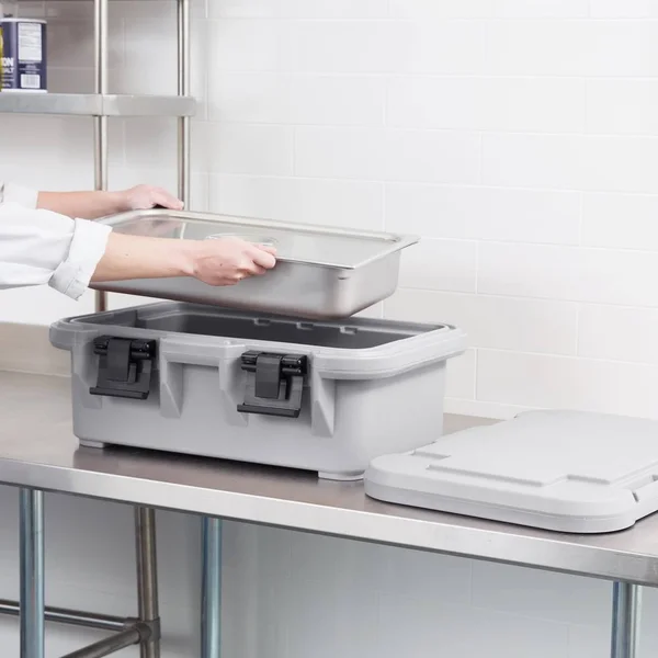 Cambro UPCS160480 Speckled Gray S-Series Ultra Food Pan Carrier Insulated Top Loading