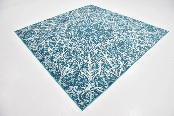 Unique Loom 3141448 8 x 8 ft. Grace Sofia Square Rug Turquoise