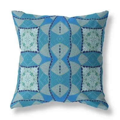 Cosmic Circle Sprays Broadcloth Indoor Outdoor Blown and Closed Pillow Red Yellow Dark Aqua Bungalow Rose Size: 16x22 x 16