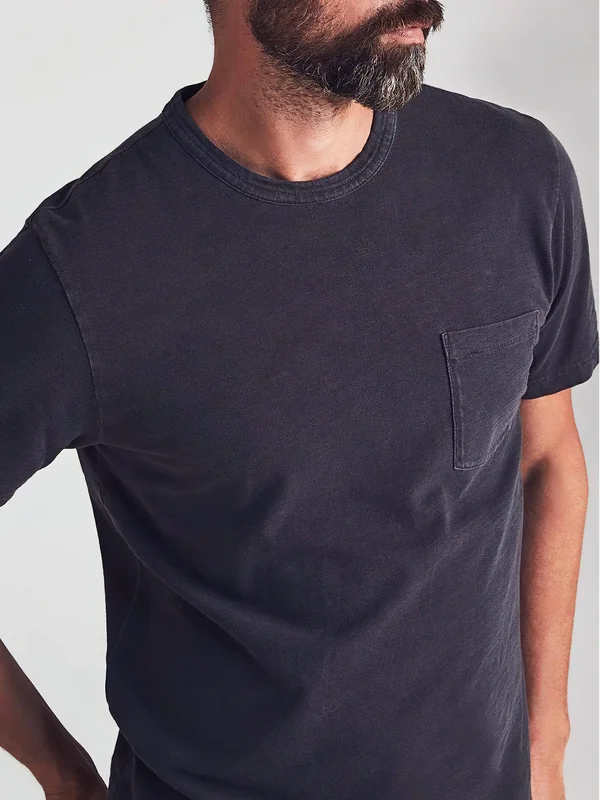 Faherty Men's Sunwashed Pocket T-Shirt - Washed Black - Size XS, Cotton