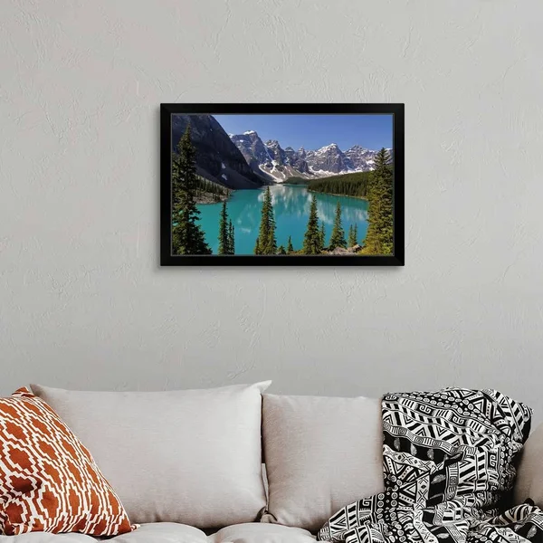 Moraine - Lake, Banff Nationalpark, Alberta, Canada, Black Framed Wall Art, 30x20, Great Big Canvas