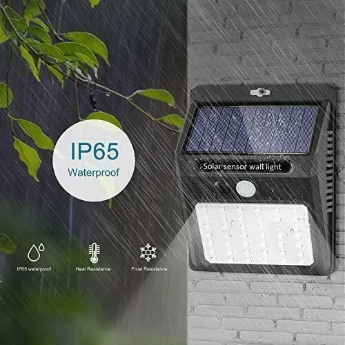 Solar Lights Outdoor [42 LED/3 Working Mode], SEZAC Solar Security Lights Solar