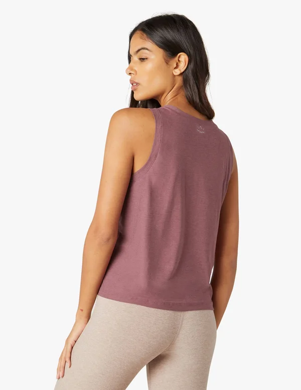 Beyond Yoga Balanced Muscle Tank - Size X-Large in Chocolate Cherry Heather at Nordstrom