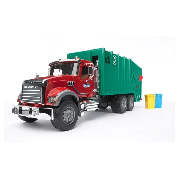 Bruder 02812 Mack Granite Garbage Truck (Ruby Red-Green)