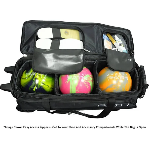 Pyramid Path Premium Deluxe Triple Roller Bowling Bag, Gold