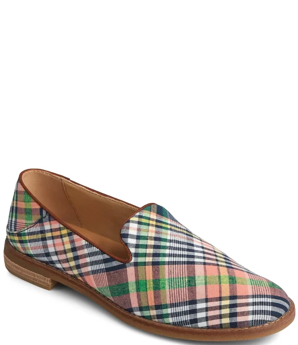 Sperry Women's Seaport Levy Kick Back Plaid Loafers - 5.5M