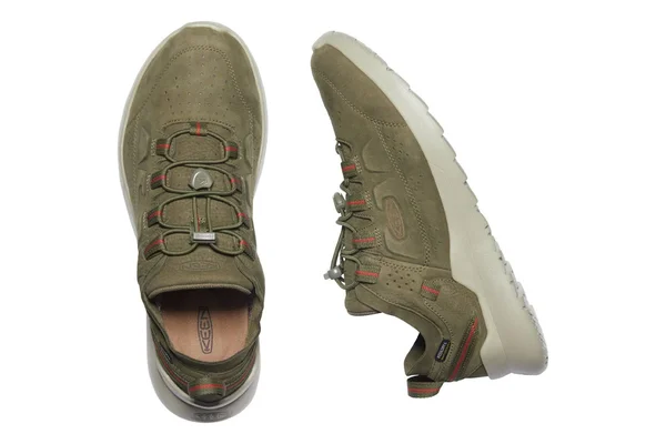Keen Men's Highland WP Shoe - 9.5 - Dark Olive - Silver Birch