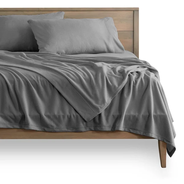 Bare Home Polar Fleece Sheet Set - Grey - Full XL