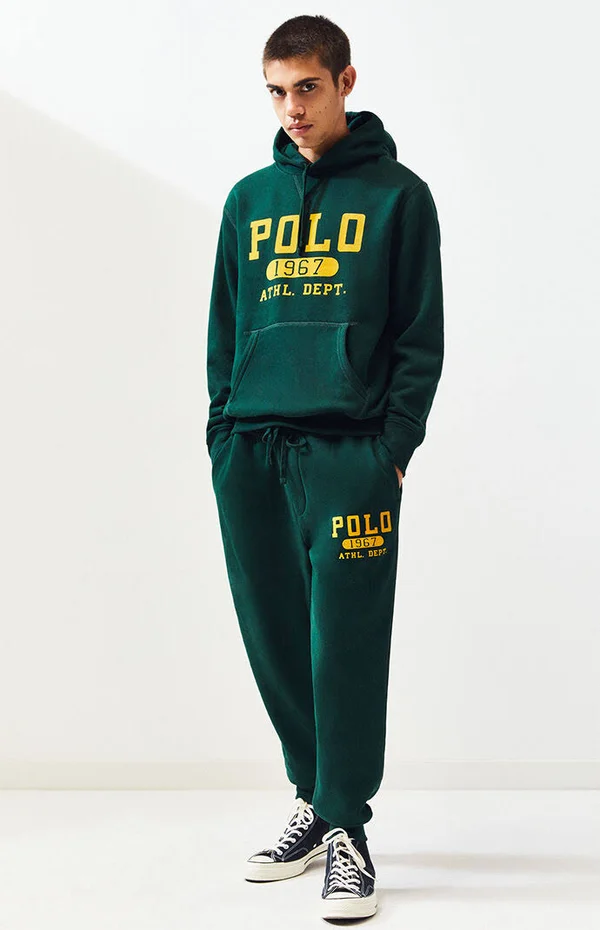 Polo Ralph Lauren Vintage Logo Fleece Jogger Pants - College Green M