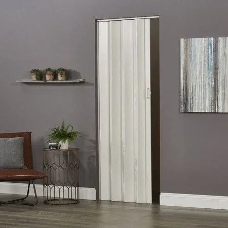 LTL Home Products OK3680WA Oakmont Interior Accordion Folding Door 36x22 x 80x22 White Ash