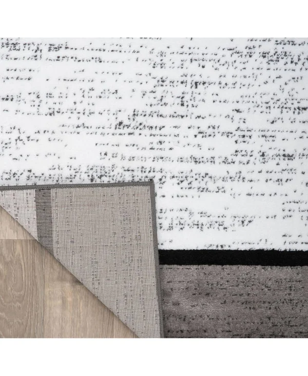 Contemporary Modern Boxes Area Rug 5& 3x22 x 7& 3x22 Blue/Gray