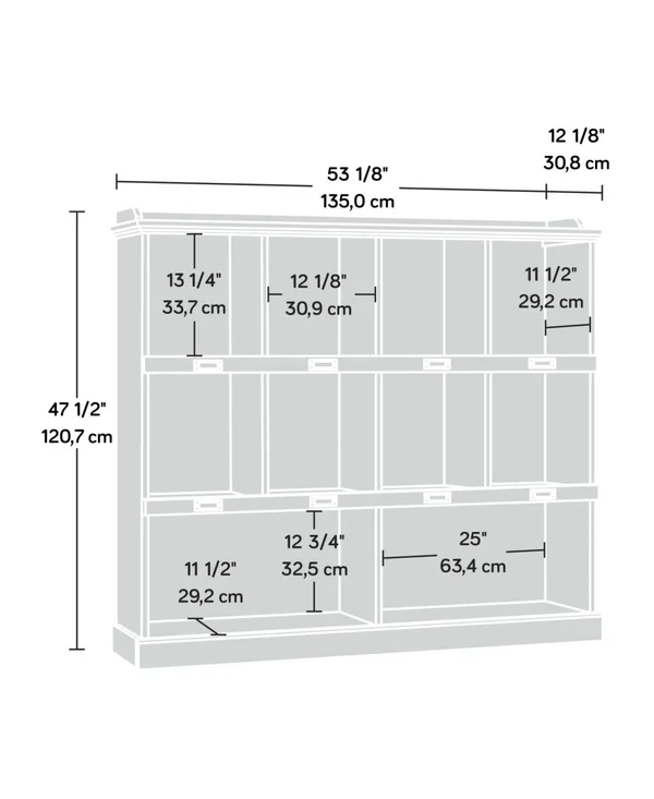 Sauder Barrister Lane 10 Cubby Bookcase - Iron Oak