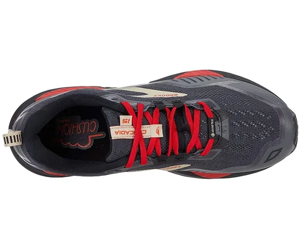 Brooks Men's Cascadia 15 GTX Waterproof Trail Running Shoes - Black/Red