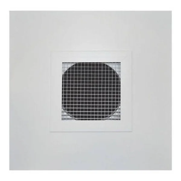 12X12-8 Soft White Lattice Return Air Grille in T-Bar Panel (Aluminum) - Shoemaker 700-600-0