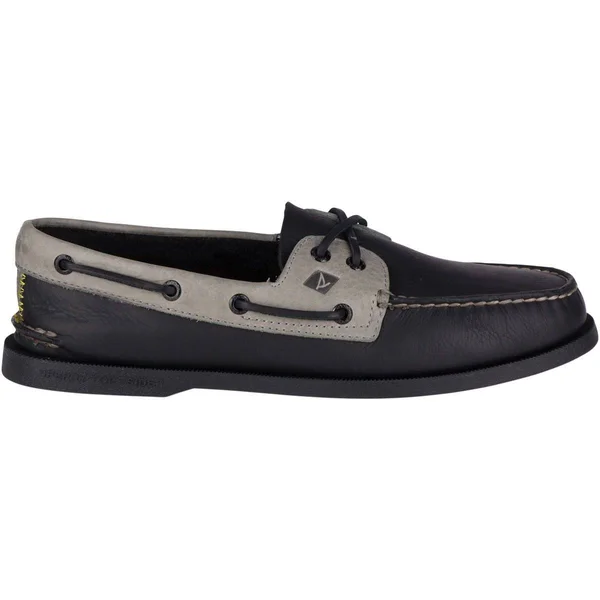 Sperry Mens A/O 2-Eye Daytona Boat Shoe - Black/Grey - 10