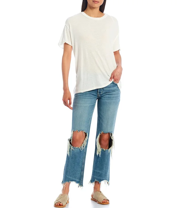 Free People Boyfriend T-Shirt - Iced Chai - Size Xs